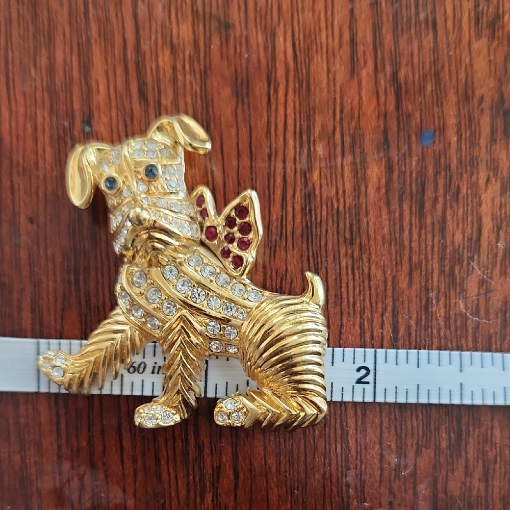 Kenneth Jay Lane Gold Dog Brooch - Picture 5 of 6